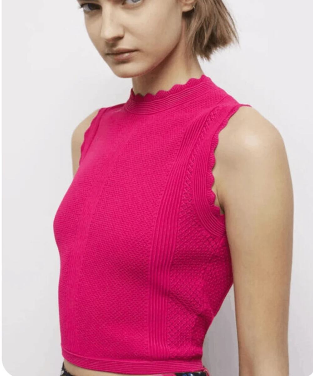 The Kooples Hot Pink Knit Top XS No size tag